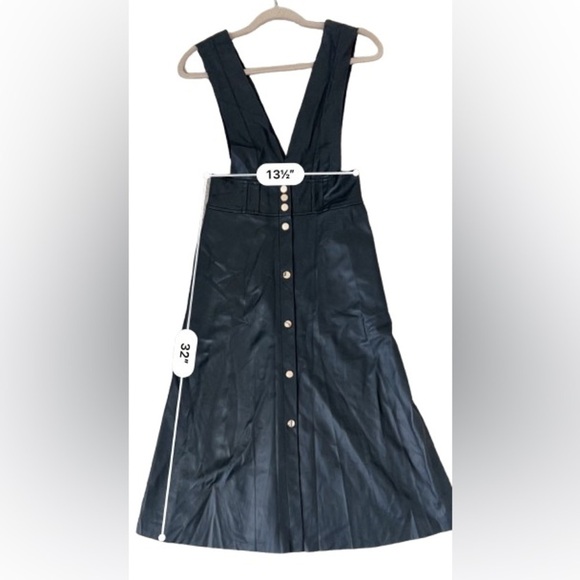 Zara Faux Vegan Pinafore Midi Dress. Size S - Picture 5 of 7